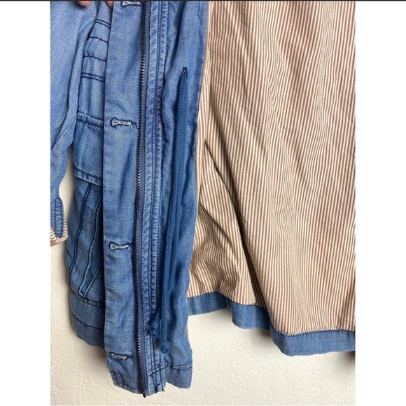 Anthropologie Denim Jacket with Striped Lining - Picture 3 of 5